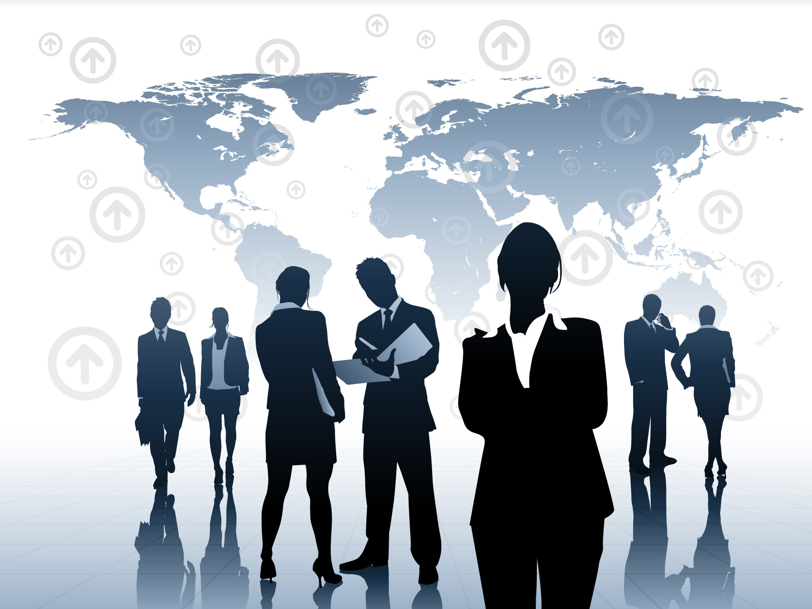 silhouettes of business people