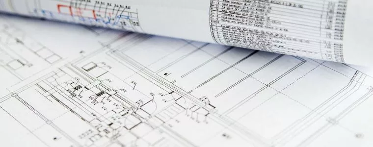 closeup of building schematics