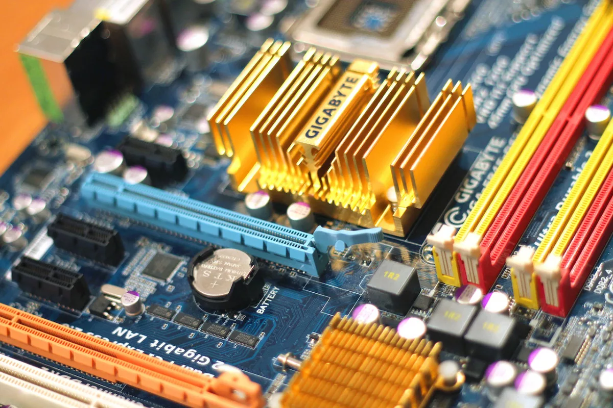 close up of a motherboard