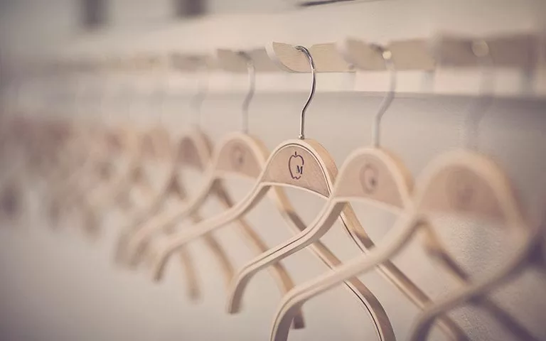 empty hangers lined up