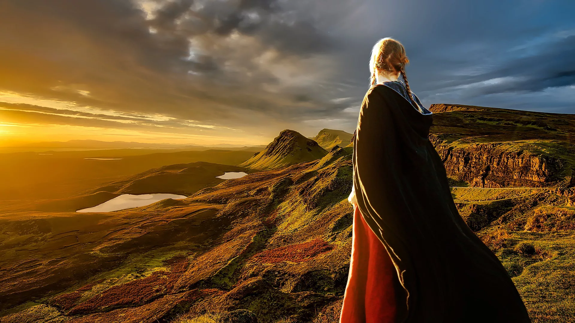 woman looking at mountains in the distance