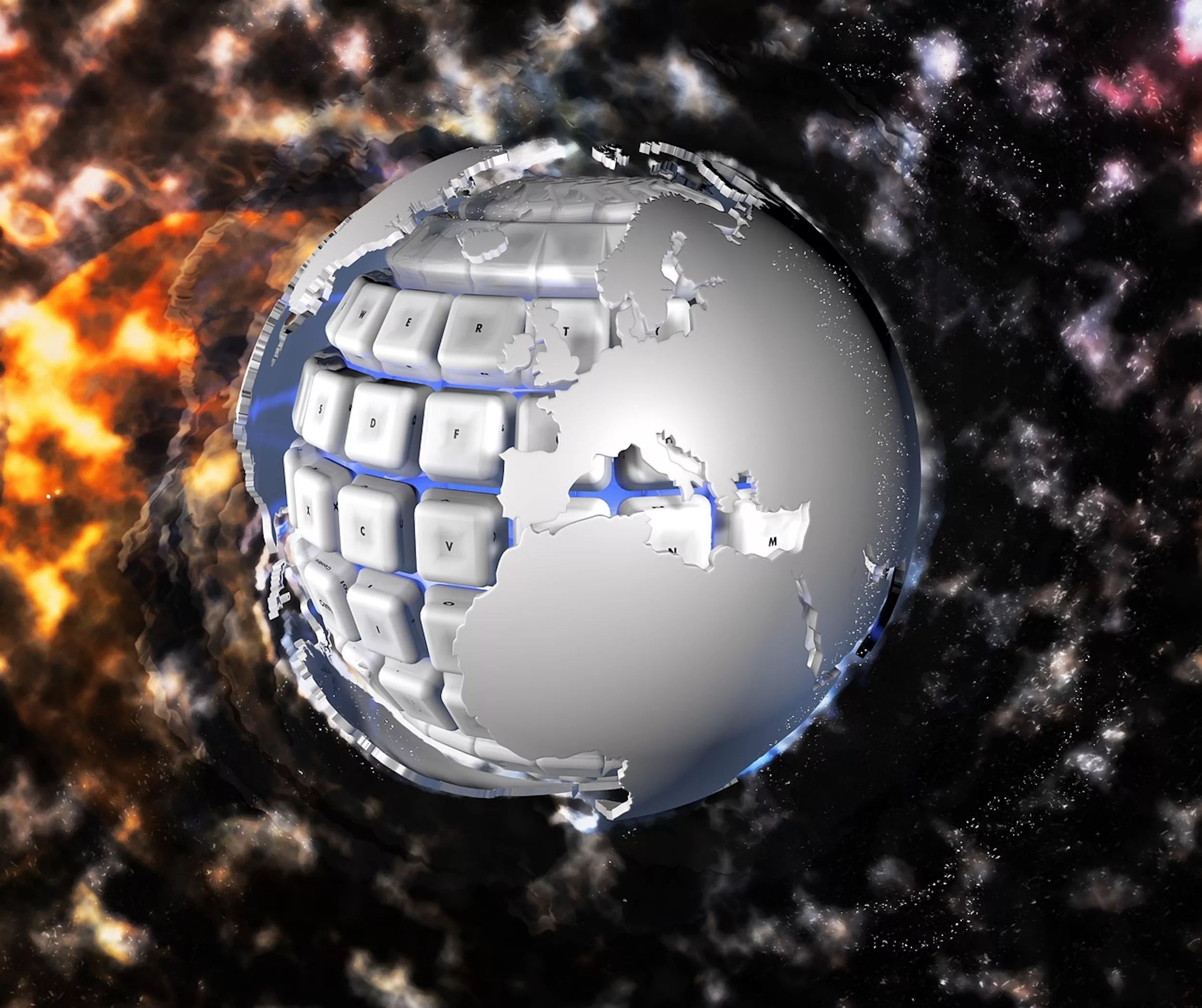 earth globe as cyber