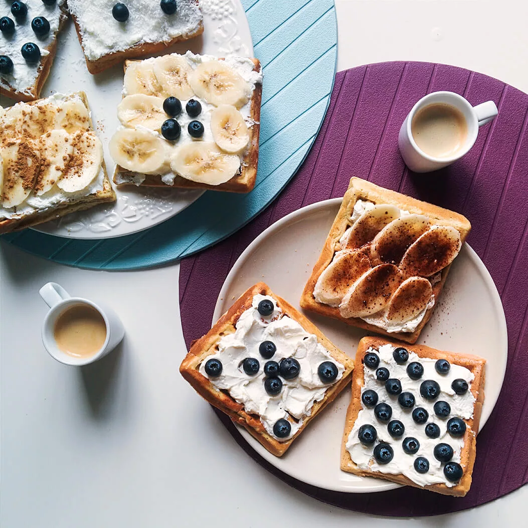 coffee pastries blueberries snacks food
