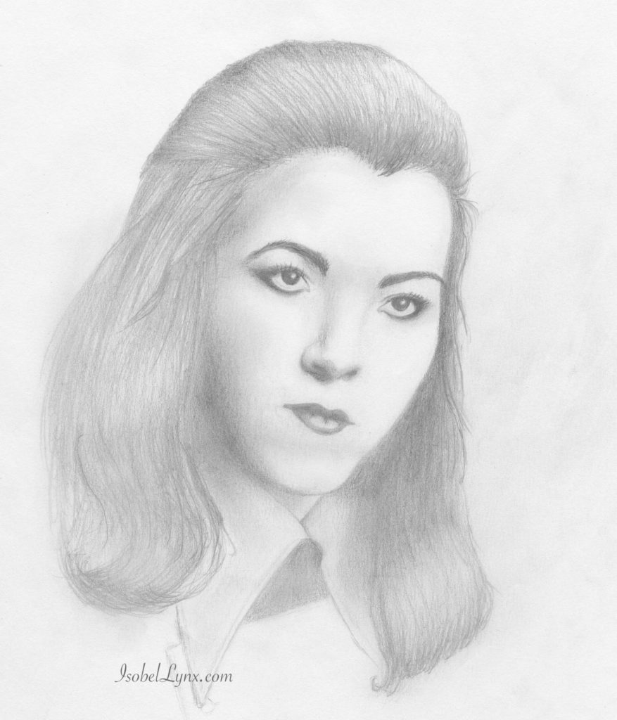 pencil drawing of a woman