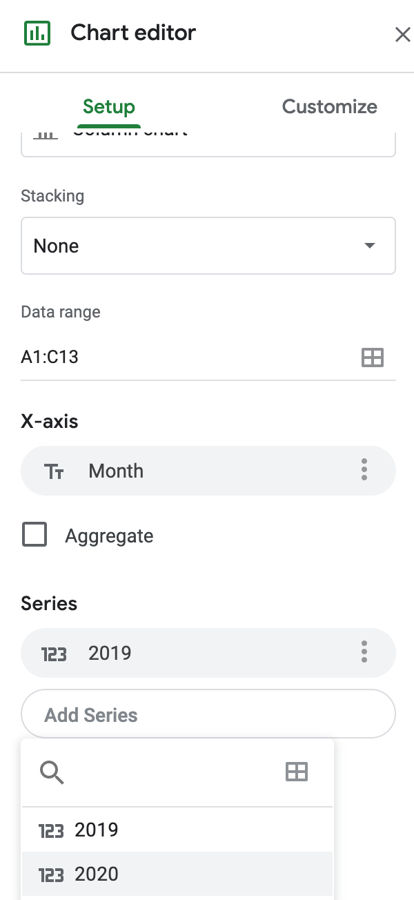 Google Sheets Chart Editor