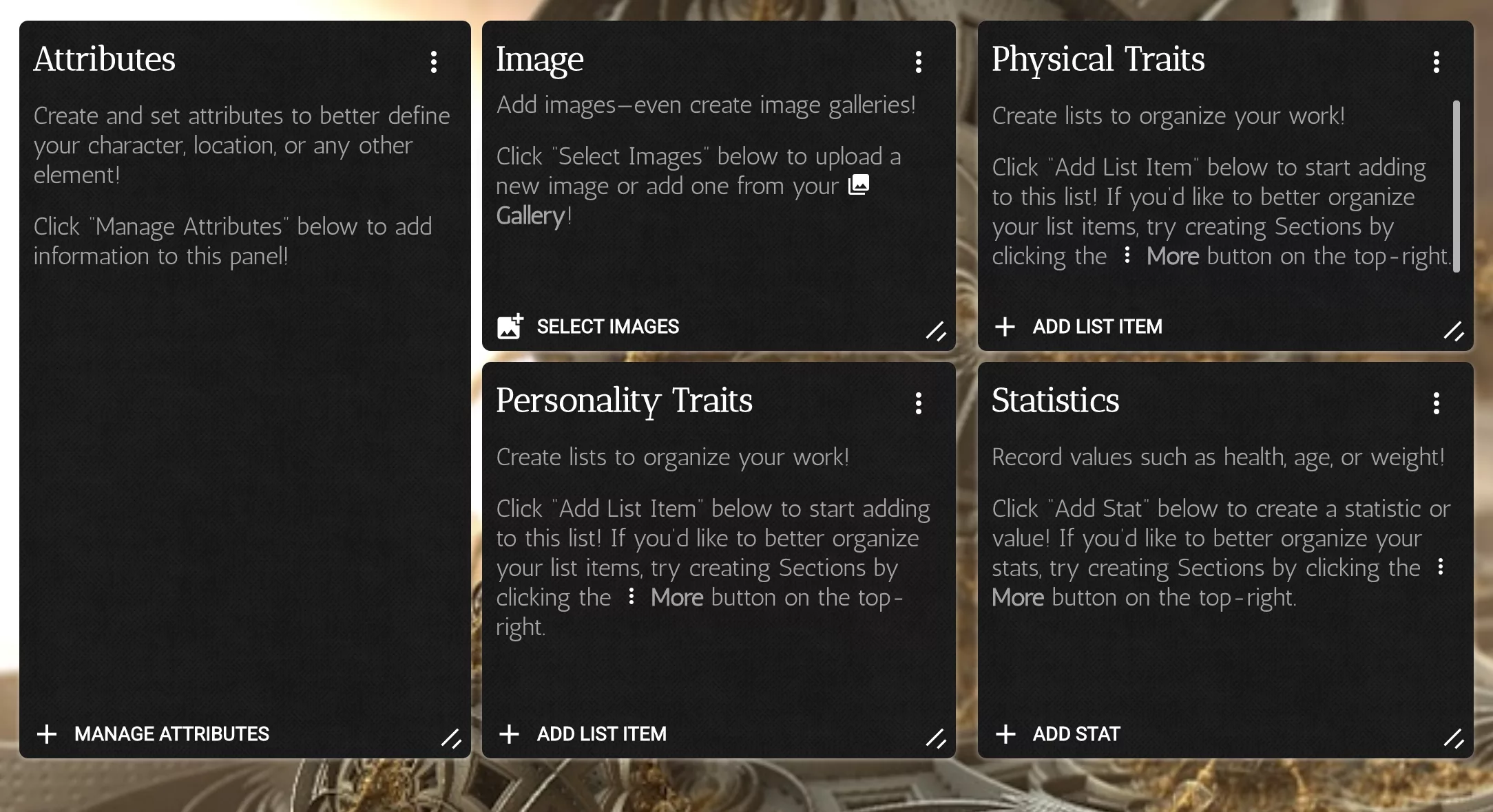 Default Campfire Character template