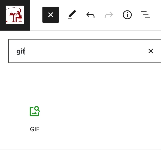 type in GIF in the search box