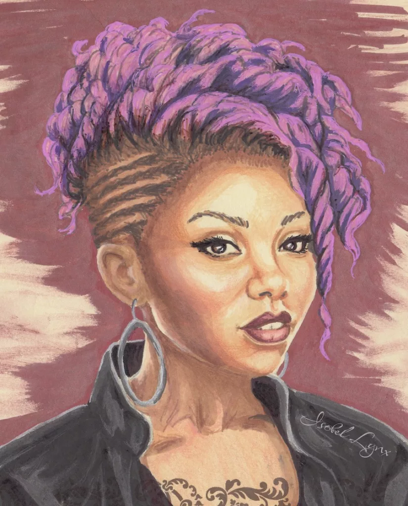 Marker drawing of an African-American woman