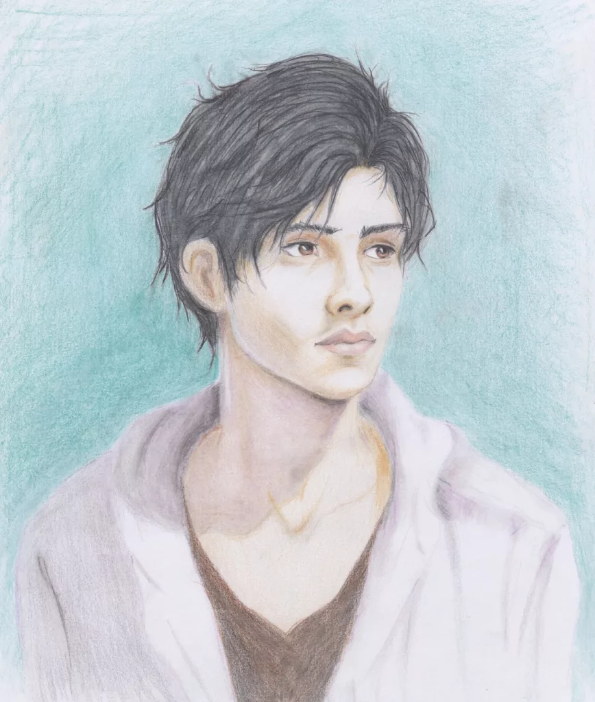color pencil drawing of a young man
