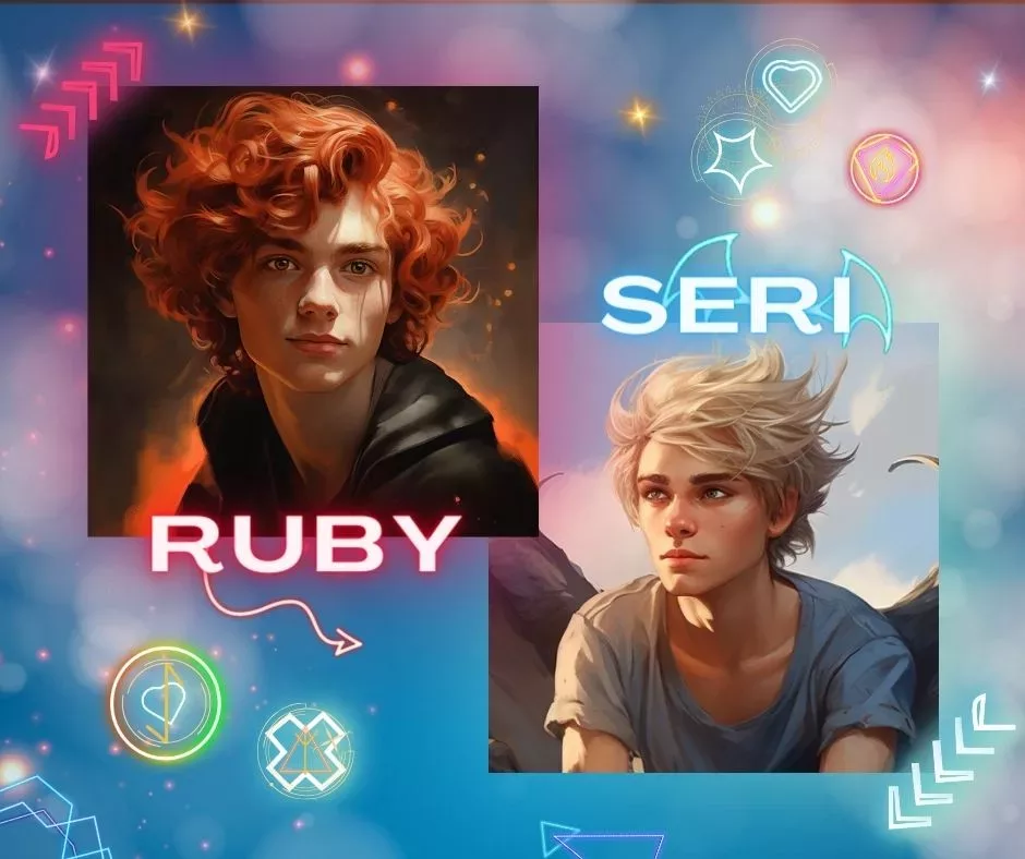 collage of two young men, Ruby and Seri