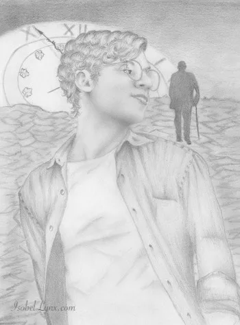 pencil drawing of a young man