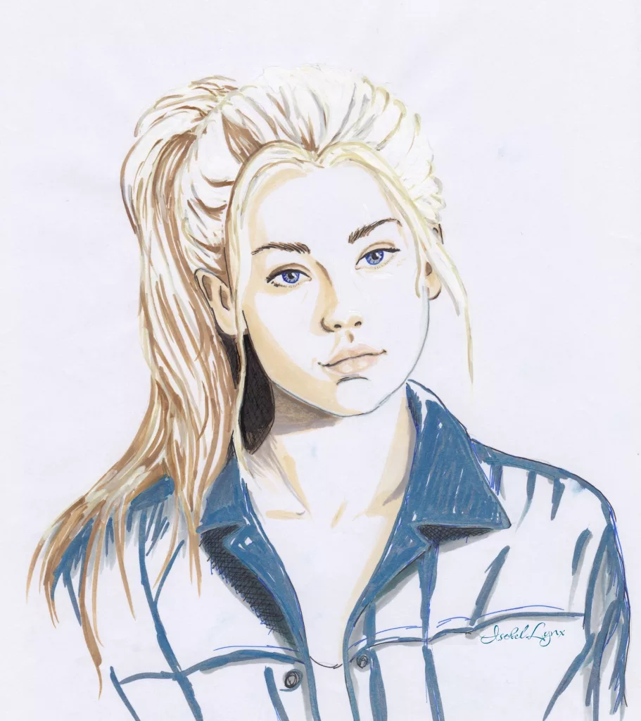 marker drawing of a young woman