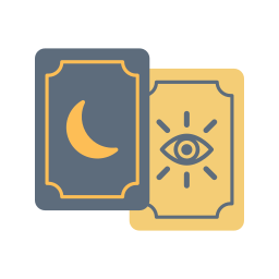 tarot cards (moon and an eye)