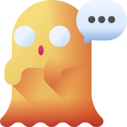ghost with a speech bubble